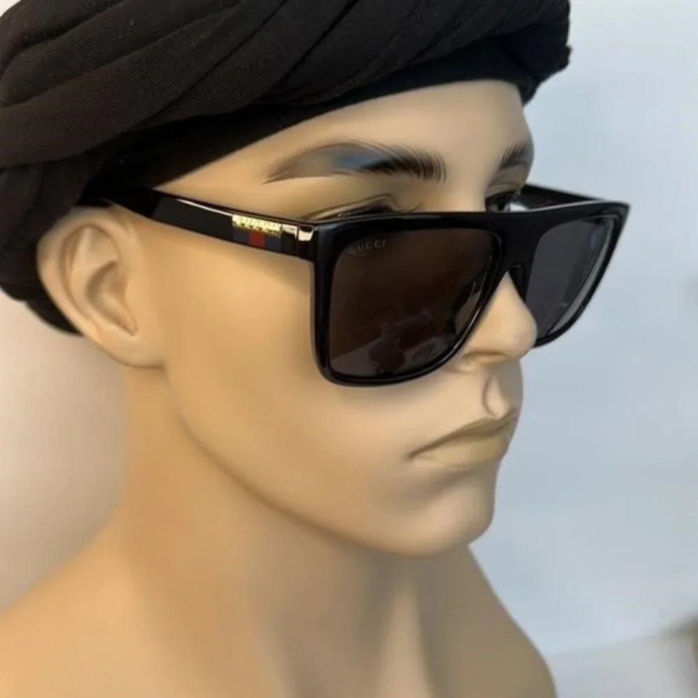💯 - Authentic- New-GUCCI Grey /Black Browline Men's Sunglasses GG0748S 001 59